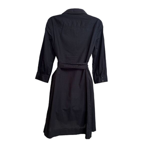 Kate Spade Black Button Down Front 3/4 Sleeve Shirt Dress Size 8 - Picture 5 of 13